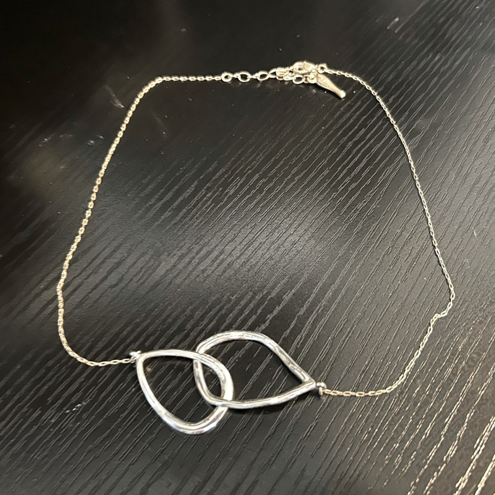 Authentic CHLOE + ISABEL Silver Interlocking Double Teardrop Necklace